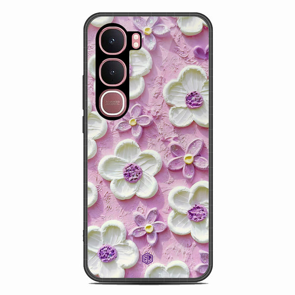 Floral Series Soft Phone Case - Glass Case - Design 4 - Vivo Y31 5G