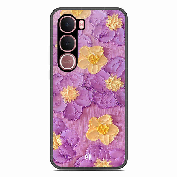 Floral Series Soft Phone Case - Glass Case - Design 8 - Vivo Y31 5G