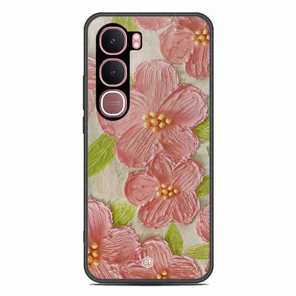 Floral Series Soft Phone Case - Glass Case - Design 9 - Vivo Y31 5G