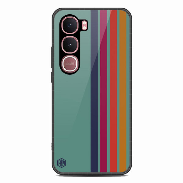 Retro Stripes Series Soft Phone Case - Glass Case - Design 5 - Vivo Y31 5G