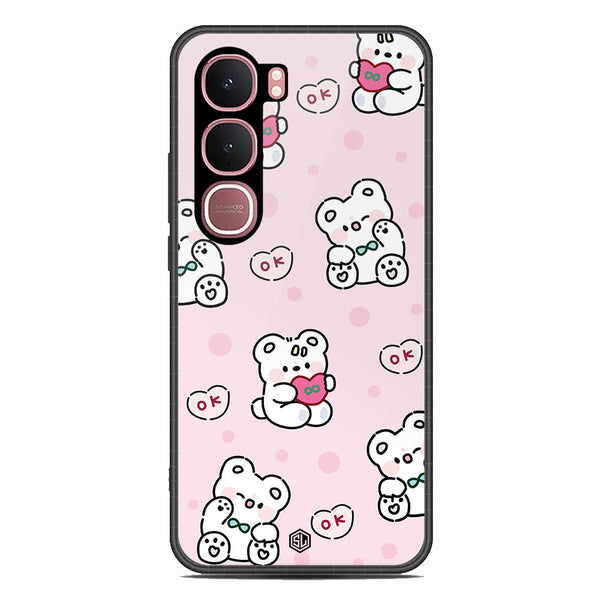 Cute Chic Series Soft Phone Case - Glass Case - Design 1 - Vivo Y31 5G