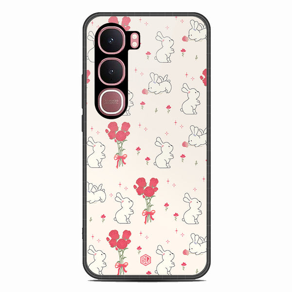 Cute Korean Design Series Soft Phone Case - Glass Case - Design 6 - Vivo Y31 5G