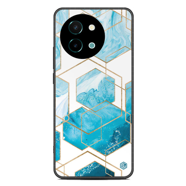 Stylish Marble Series Soft Phone Case - Metal Case - Design 1 - Vivo Y38