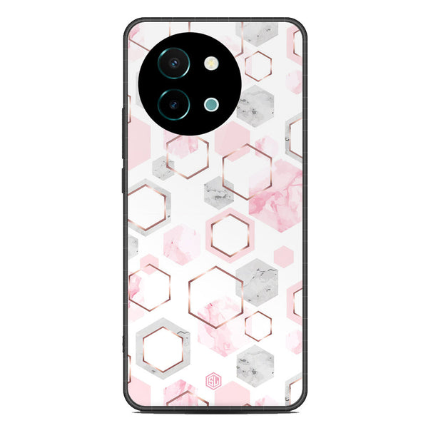Stylish Marble Series Soft Phone Case - Metal Case - Design 4 - Vivo Y38