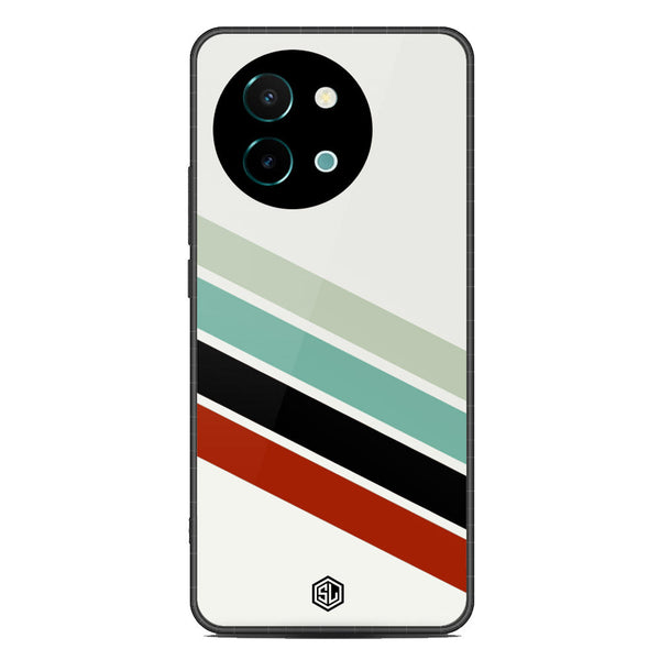 Retro Stripes Series Soft Phone Case - Metal Case - Design 2 - Vivo Y38