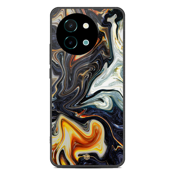 Marble Series Soft Phone Case - Metal Case - Design 1 - Vivo Y38