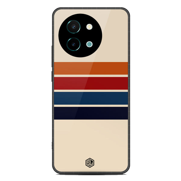Retro Stripes Series Soft Phone Case - Metal Case - Design 3 - Vivo Y38