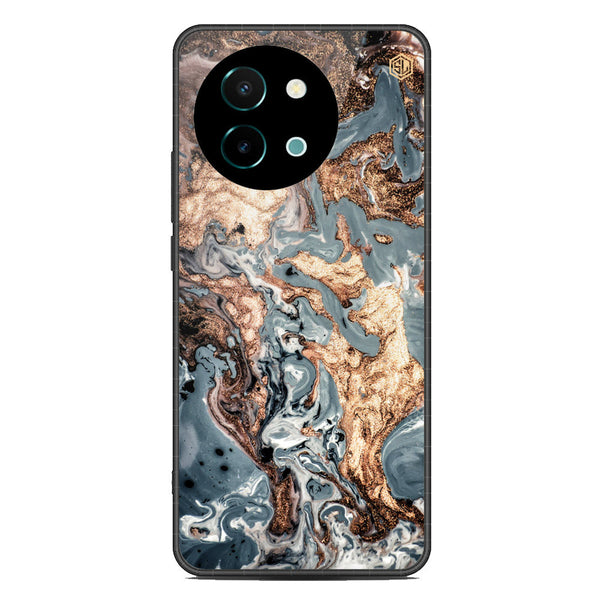 Marble Series Soft Phone Case - Metal Case - Design 5 - Vivo Y38