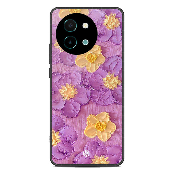 Floral Series Soft Phone Case - Metal Case - Design 8 - Vivo Y38