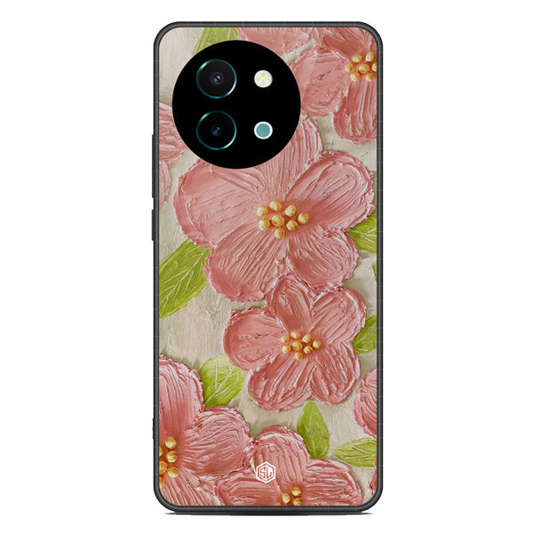 Floral Series Soft Phone Case - Metal Case - Design 9 - Vivo Y38