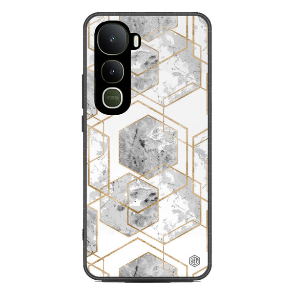 Stylish Marble Series Soft Phone Case - Metal Case - Design 2 - Vivo Y400 4G