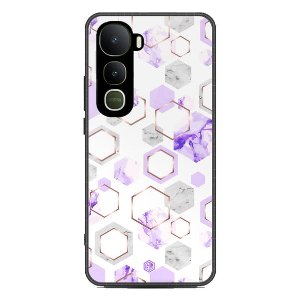 Stylish Marble Series Soft Phone Case - Metal Case - Design 5 - Vivo Y400 4G