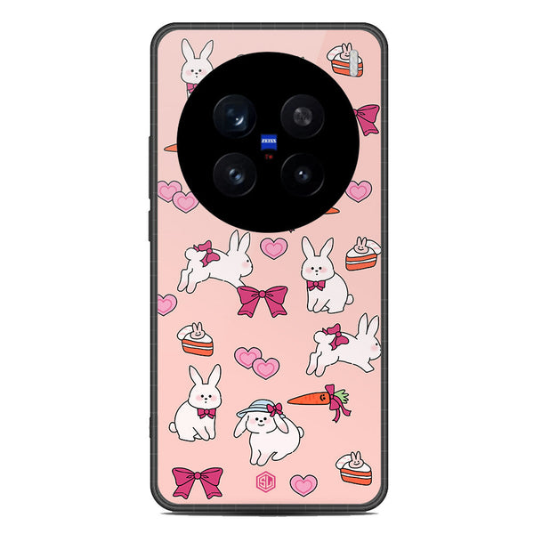 Cute Korean Design Series Soft Phone Case - Premium Glass Case - Design 1 - Vivo X200 Pro
