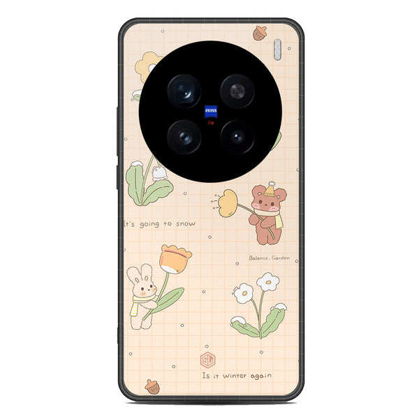 Cute Korean Design Series Soft Phone Case - Premium Glass Case - Design 4 - Vivo X200 Pro