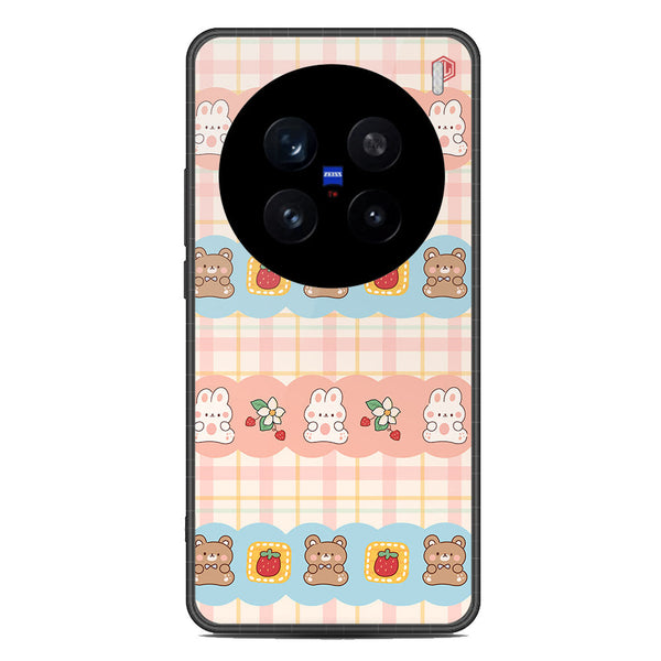 Cute Korean Design Series Soft Phone Case - Premium Glass Case - Design 5 - Vivo X200 Pro