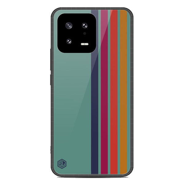 Retro Stripes Series Soft Phone Case - Premium Glass Case - Design 5 - Xiaomi 13