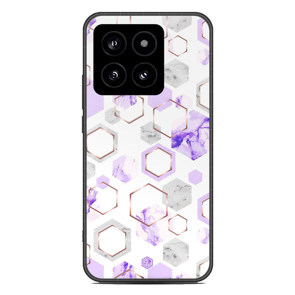 Stylish Marble Series Soft Phone Case - Premium Glass Case - Design 5 - Xiaomi 14