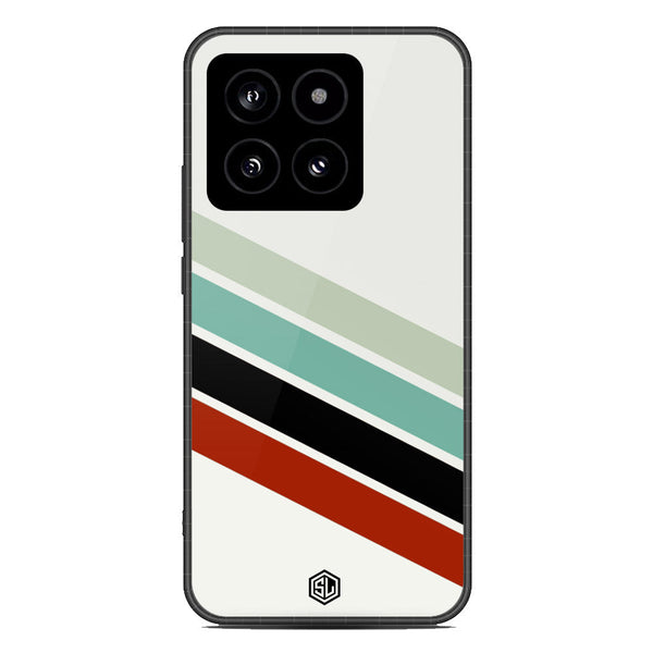Retro Stripes Series Soft Phone Case - Premium Glass Case - Design 2 - Xiaomi 14