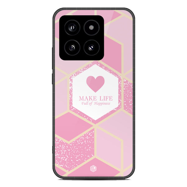 Happiness Series Soft Phone Case - Premium Glass Case - Design 3 - Xiaomi 14