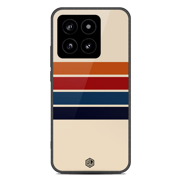 Retro Stripes Series Soft Phone Case - Premium Glass Case - Design 3 - Xiaomi 14
