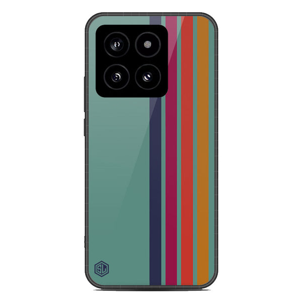Retro Stripes Series Soft Phone Case - Premium Glass Case - Design 5 - Xiaomi 14