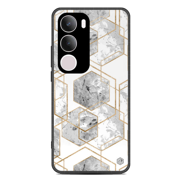 Stylish Marble Series Soft Phone Case - Metal Case - Design 2 - Vivo Y29