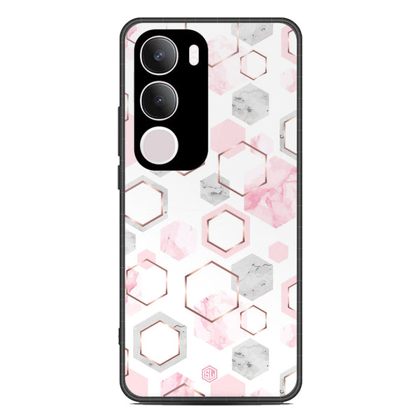 Stylish Marble Series Soft Phone Case - Metal Case - Design 4 - Vivo Y29