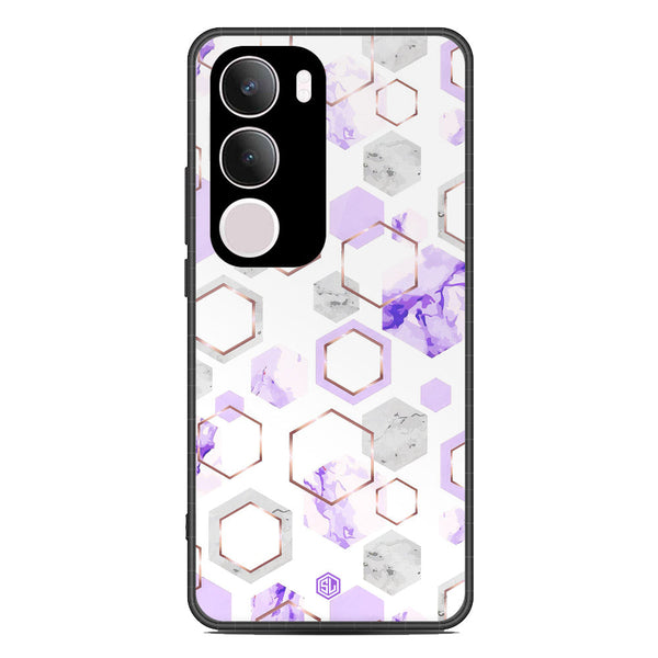 Stylish Marble Series Soft Phone Case - Metal Case - Design 5 - Vivo Y29