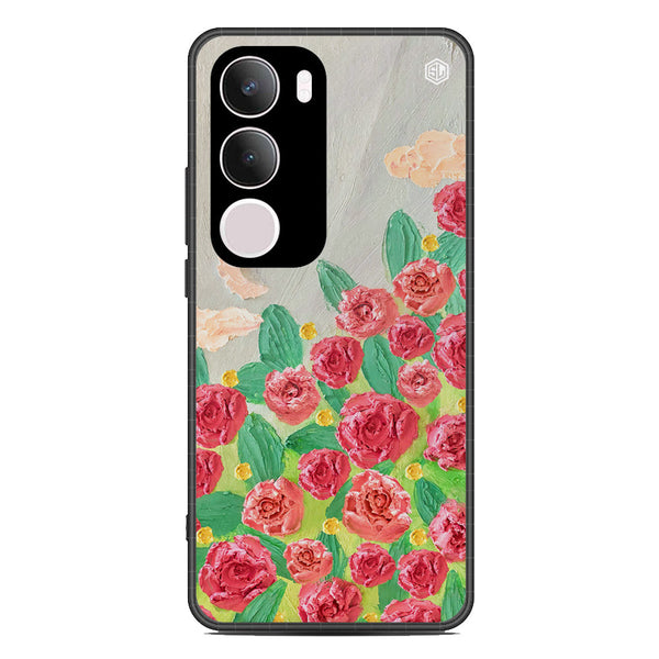 Floral Series Soft Phone Case - Metal Case - Design 10 - Vivo Y29