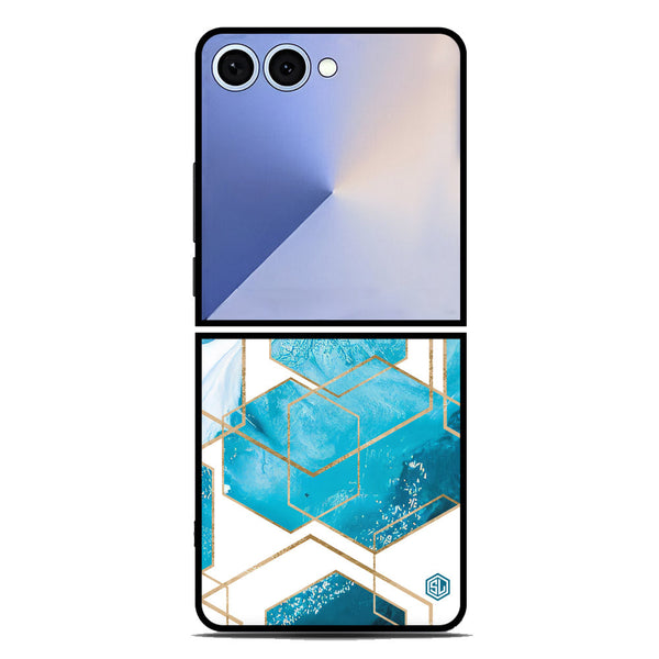 Stylish Marble Series Soft Phone Case - Metal Case - Design 1 - Samsung Galaxy Z Flip 7
