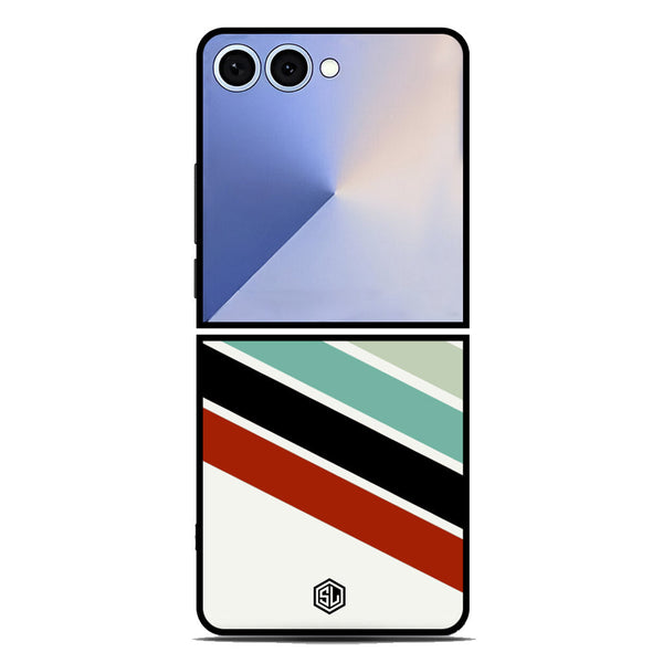 Retro Stripes Series Soft Phone Case - Metal Case - Design 2 - Samsung Galaxy Z Flip 7