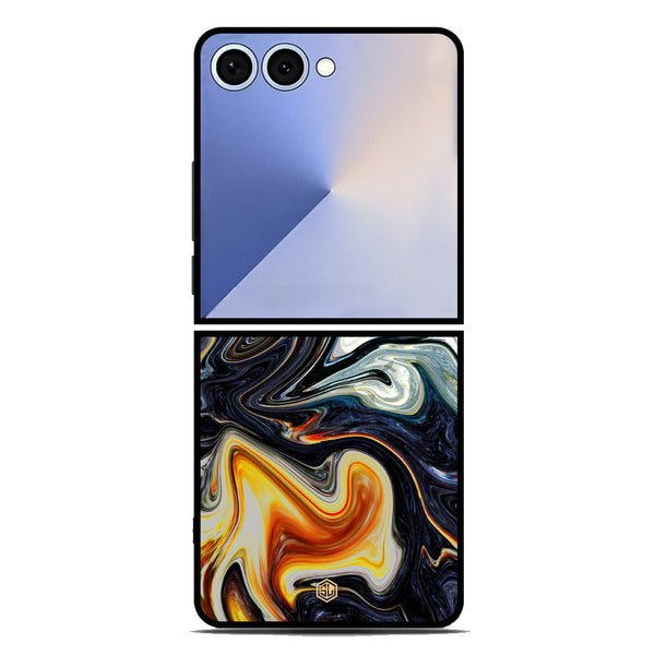 Marble Series Soft Phone Case - Metal Case - Design 1 - Samsung Galaxy Z Flip 7
