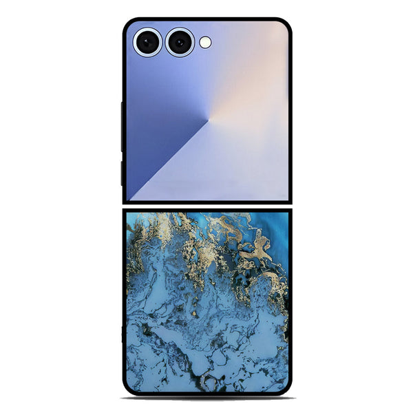 Marble Series Soft Phone Case - Metal Case - Design 2 - Samsung Galaxy Z Flip 7