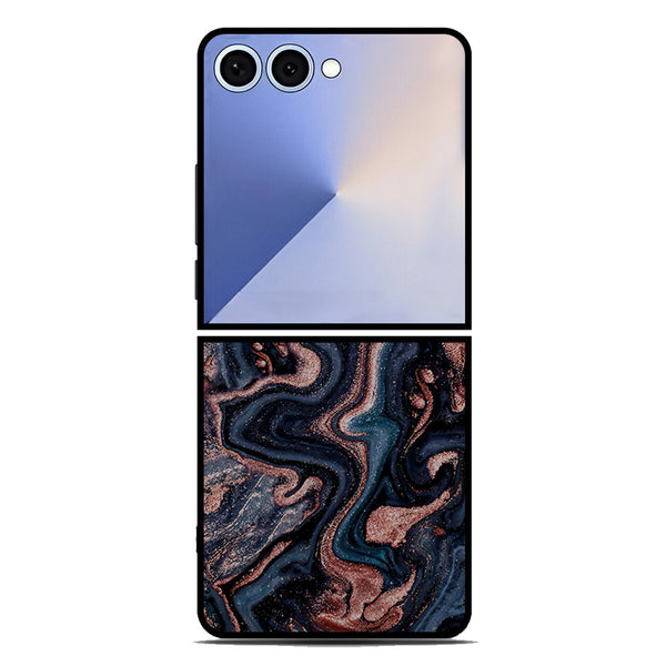 Marble Series Soft Phone Case - Metal Case - Design 4 - Samsung Galaxy Z Flip 7