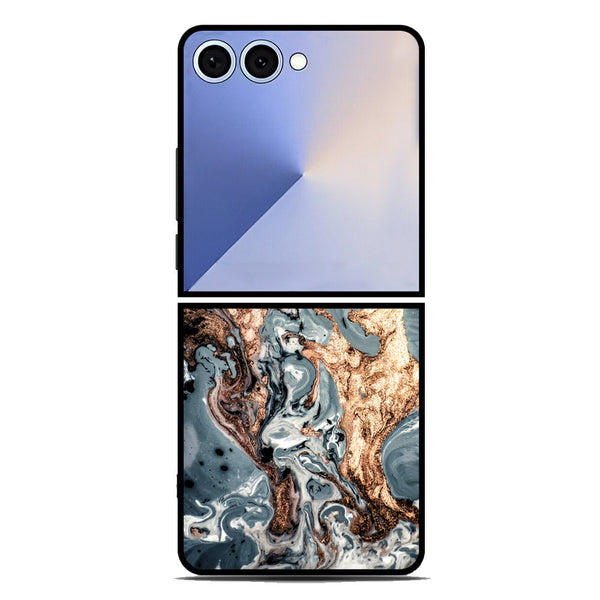 Marble Series Soft Phone Case - Metal Case - Design 5 - Samsung Galaxy Z Flip 7