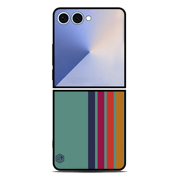 Retro Stripes Series Soft Phone Case - Metal Case - Design 5 - Samsung Galaxy Z Flip 7