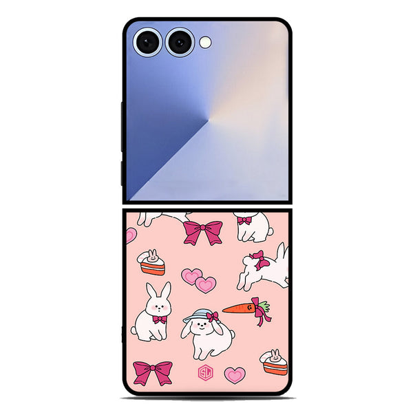 Cute Korean Design Series Soft Phone Case - Metal Case - Design 1 - Samsung Galaxy Z Flip 7
