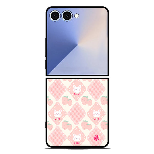 Cute Korean Design Series Soft Phone Case - Metal Case - Design 3 - Samsung Galaxy Z Flip 7