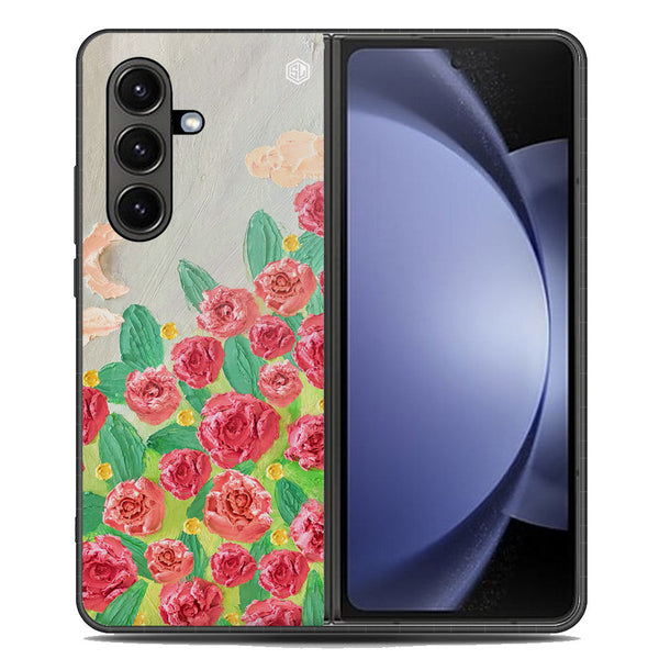 Floral Series Soft Phone Case - Metal Case - Design 10 - Samsung Galaxy Z Fold 7