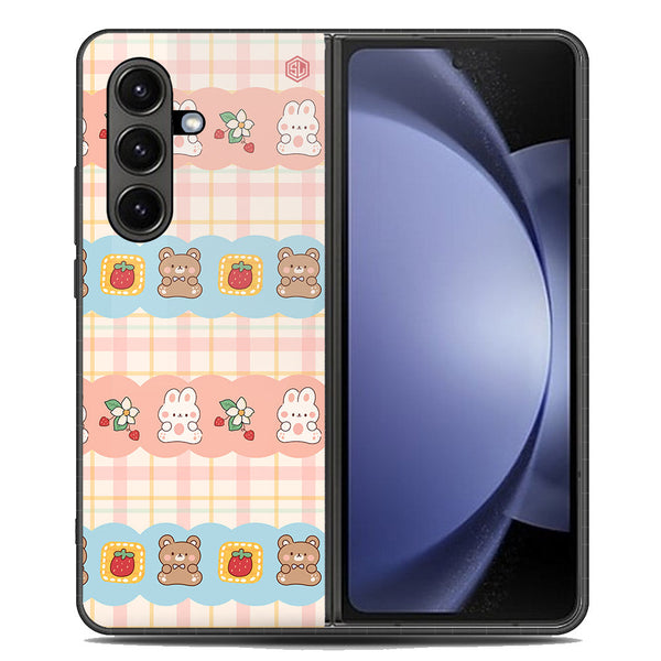 Cute Korean Design Series Soft Phone Case - Metal Case - Design 5 - Samsung Galaxy Z Fold 7