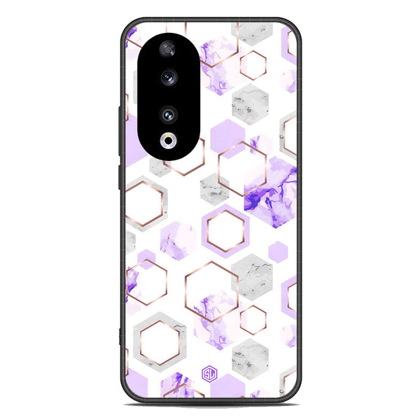 Stylish Marble Series Soft Phone Case - Metal Case - Design 5 - Honor 90