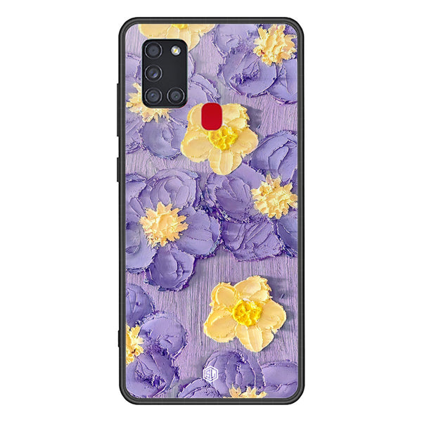 Floral Series Soft Phone Case - Premium Glass Case - Design 8 - Samsung Galaxy A21s