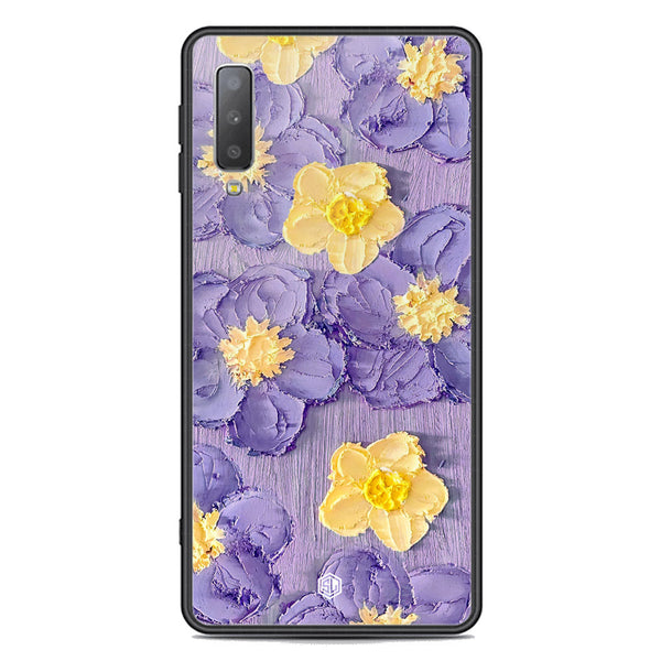 Floral Series Soft Phone Case - Premium Glass Case - Design 8 - Samsung Galaxy A7 2018