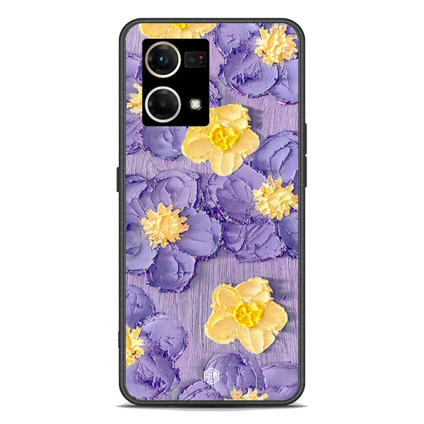 Floral Series Soft Phone Case - Premium Glass Case - Design 8 - Oppo Reno 8 4G