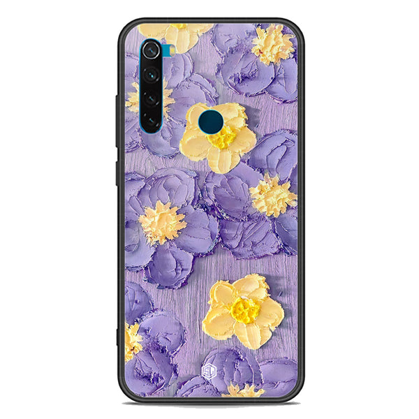 Floral Series Soft Phone Case - Premium Glass Case - Design 8 - Xiaomi Redmi Note 8 2021