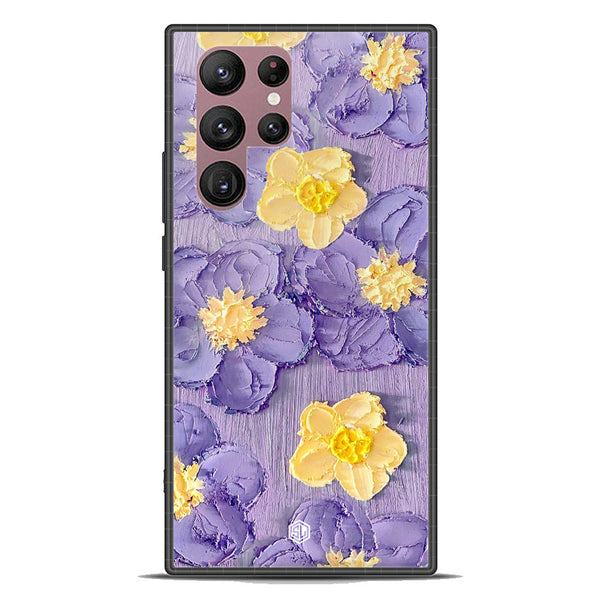 Floral Series Soft Phone Case - Premium Glass Case - Design 8 - Samsung Galaxy S22 Ultra 5G