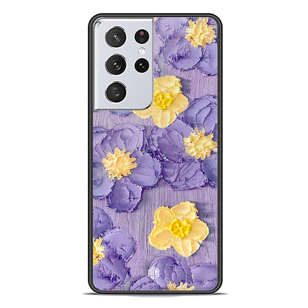Floral Series Soft Phone Case - Premium Glass Case - Design 8 - Samsung Galaxy S21 Ultra 5G