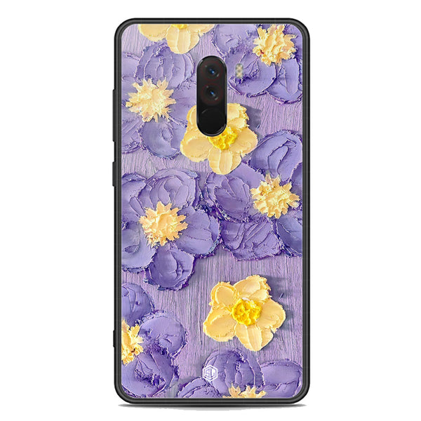 Floral Series Soft Phone Case - Premium Glass Case - Design 8 - Xiaomi Pocophone F1
