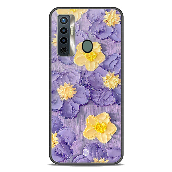 Floral Series Soft Phone Case - Premium Glass Case - Design 8 - Tecno Camon 17