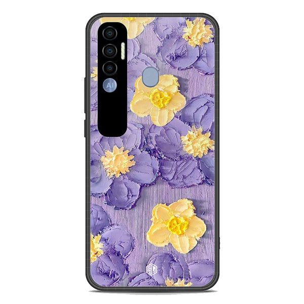 Floral Series Soft Phone Case - Premium Glass Case - Design 8 - Tecno Spark 7 Pro